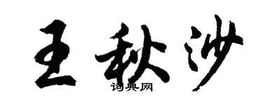 胡問遂王秋沙行書個性簽名怎么寫