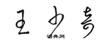 駱恆光王少奇草書個性簽名怎么寫