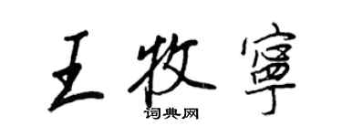 王正良王牧寧行書個性簽名怎么寫