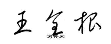 梁錦英王全根草書個性簽名怎么寫