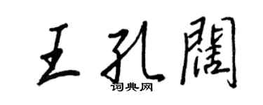 王正良王孔闊行書個性簽名怎么寫