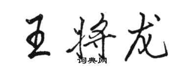 駱恆光王將龍行書個性簽名怎么寫