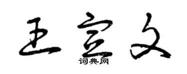 曾慶福王宣文草書個性簽名怎么寫