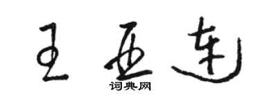 駱恆光王亞連草書個性簽名怎么寫