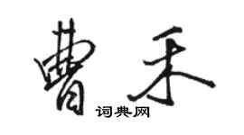 駱恆光曹禾行書個性簽名怎么寫