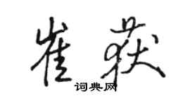 駱恆光崔獲行書個性簽名怎么寫