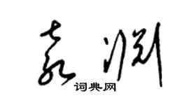 梁錦英袁淵草書個性簽名怎么寫