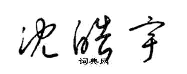 梁錦英沈皓宇草書個性簽名怎么寫