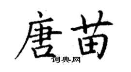 丁謙唐苗楷書個性簽名怎么寫