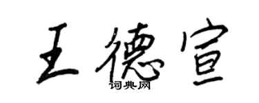 王正良王德宣行書個性簽名怎么寫