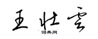 梁錦英王壯雲草書個性簽名怎么寫