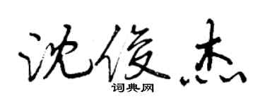 曾慶福沈俊傑行書個性簽名怎么寫