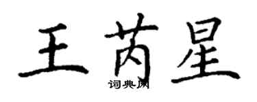 丁謙王芮星楷書個性簽名怎么寫