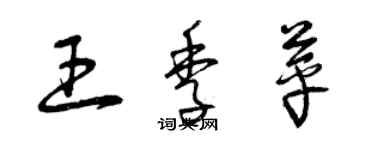 曾慶福王季苹草書個性簽名怎么寫