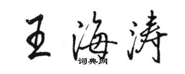 駱恆光王海濤行書個性簽名怎么寫