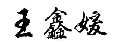 胡問遂王鑫媛行書個性簽名怎么寫