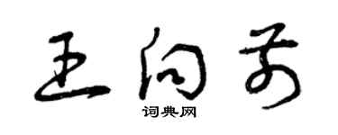 曾慶福王向前草書個性簽名怎么寫