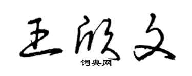 曾慶福王欣文草書個性簽名怎么寫