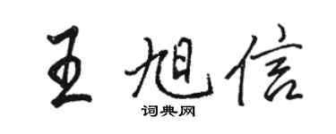 駱恆光王旭信行書個性簽名怎么寫
