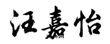 胡問遂汪嘉怡行書個性簽名怎么寫