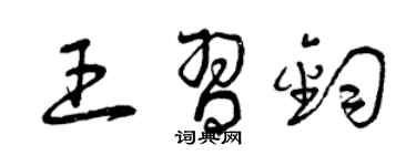 曾慶福王習鈞草書個性簽名怎么寫