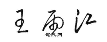 駱恆光王雨江草書個性簽名怎么寫