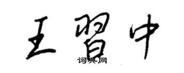 王正良王習中行書個性簽名怎么寫
