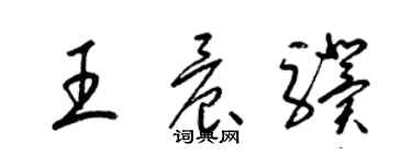 梁錦英王晨驥草書個性簽名怎么寫