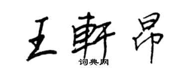 王正良王軒昂行書個性簽名怎么寫