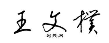 梁錦英王文朴草書個性簽名怎么寫