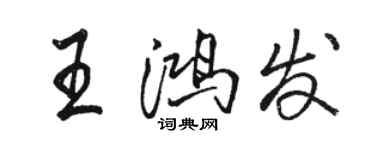 駱恆光王鴻發行書個性簽名怎么寫