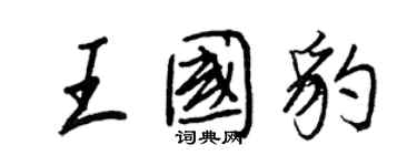 王正良王國豹行書個性簽名怎么寫