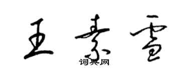 梁錦英王素雪草書個性簽名怎么寫