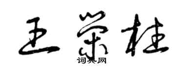 曾慶福王榮柱草書個性簽名怎么寫