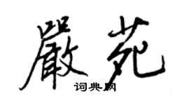 王正良嚴苑行書個性簽名怎么寫
