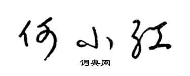 梁錦英何小紅草書個性簽名怎么寫