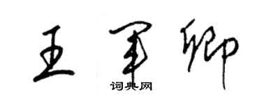 梁錦英王軍卿草書個性簽名怎么寫