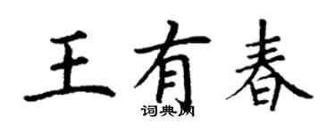 丁謙王有春楷書個性簽名怎么寫