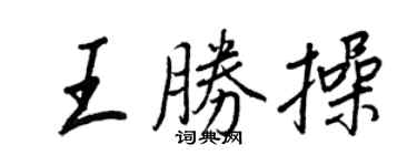 王正良王勝操行書個性簽名怎么寫