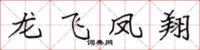 袁強龍飛鳳翔楷書怎么寫