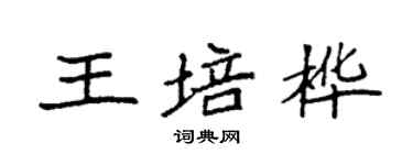 袁強王培樺楷書個性簽名怎么寫