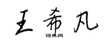 王正良王希凡行書個性簽名怎么寫