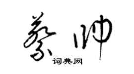 梁錦英蔡帥草書個性簽名怎么寫