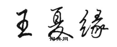 駱恆光王夏緣行書個性簽名怎么寫