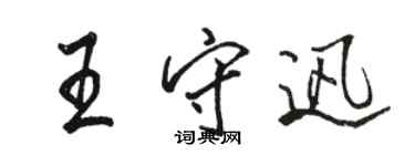 駱恆光王守迅行書個性簽名怎么寫
