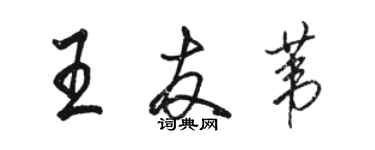 駱恆光王友葦行書個性簽名怎么寫