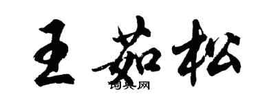 胡問遂王茹松行書個性簽名怎么寫