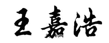 胡問遂王嘉浩行書個性簽名怎么寫