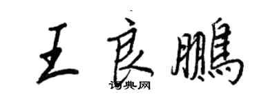 王正良王良鵬行書個性簽名怎么寫