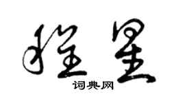 曾慶福程星草書個性簽名怎么寫